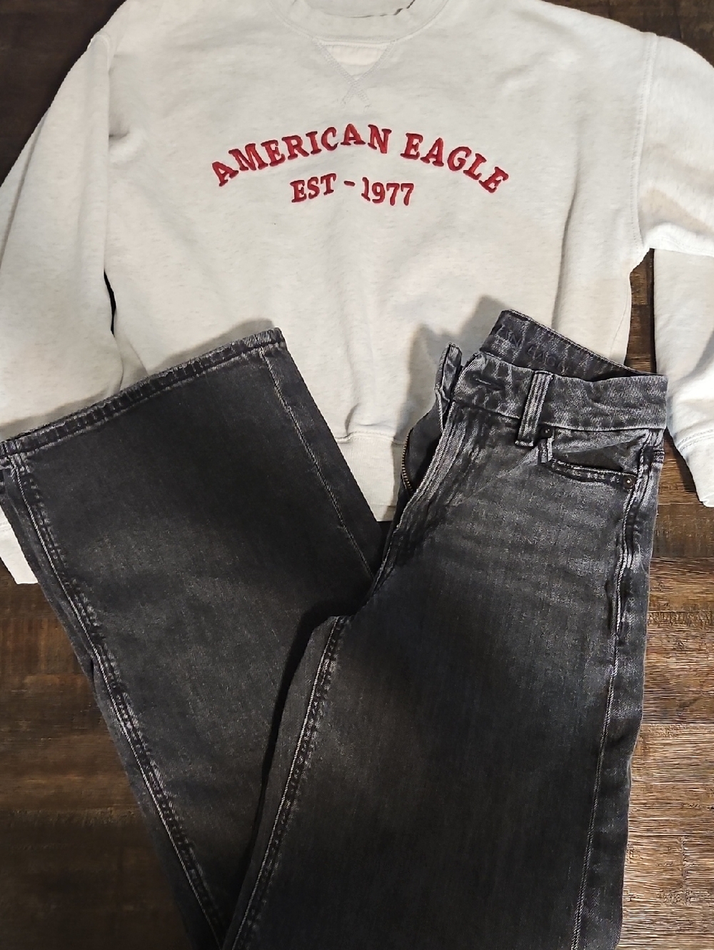 American Eagle Jeans (baggy) & Sweater Combo